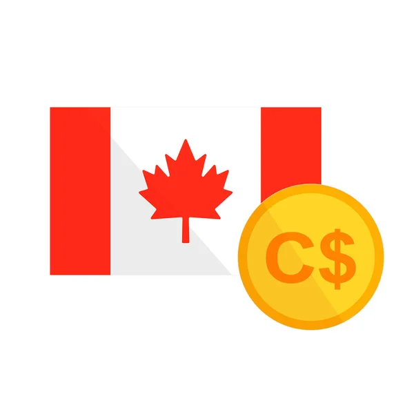 Bandeira Canadense Conjunto Ícones Dólar Canadense Vetor Editável — Vetor de Stock