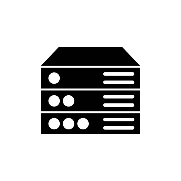 Значок Силуэта Сервера Хостинг Сервис Облачное Хранилище Редактируемый Вектор — стоковый вектор