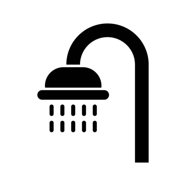 淋浴头和淋浴图标 浴室的水管装置 可编辑矢量 — 图库矢量图片