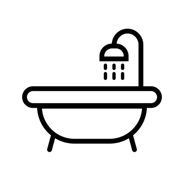 Ícone Banho Chuveiro Ícone Banho Vetor Editável — Vetor de Stock