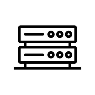 Düz tasarım sunucu simgesi. Web sunuculuğu. Düzenlenebilir vektör.