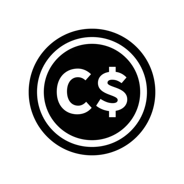 Silhouette Symbol Des Kanadischen Dollars Kanadische Währung Editierbarer Vektor — Stockvektor