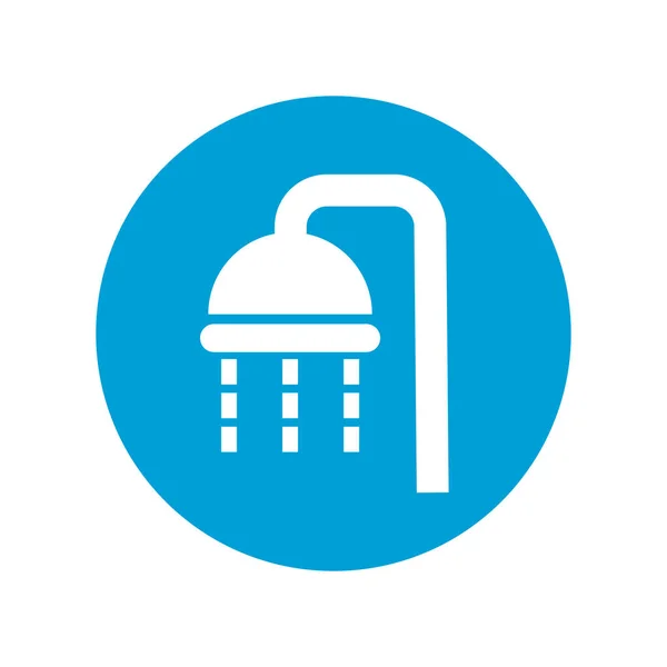 Blue Shower Icon Wash Button Editable Vector — Vector de stock