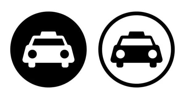 Cab Icon Set Taxi Sign Set Editable Vector — Stok Vektör