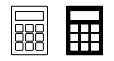 Hesap makinesi simgesi seti. Hesaplama. Muhasebe. Düzenlenebilir vektör.
