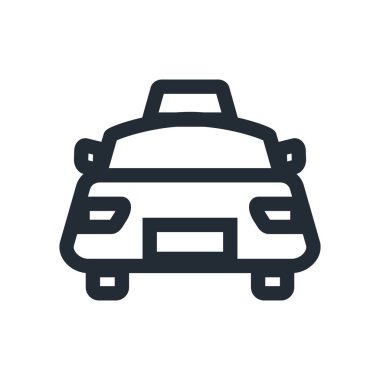 Taksi bilgisi simgesi. Taksi durağı. Düzenlenebilir vektör.