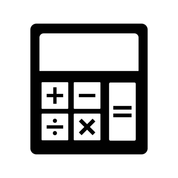 Calculator Silhouette Icon Four Arithmetic Symbols Editable Vector — ストックベクタ