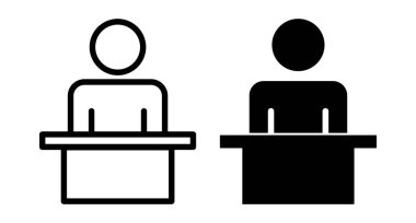 Public Speech Icon Set. Editable vector.