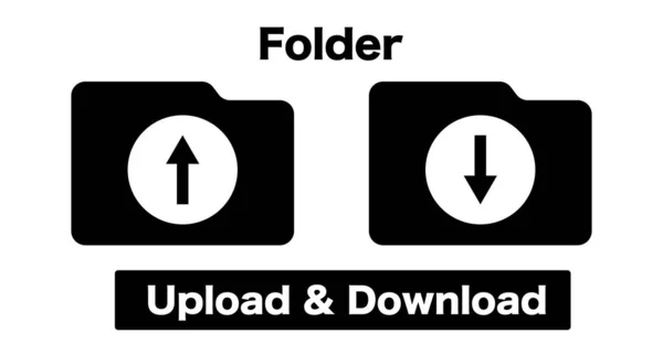 Download Upload Folder Silhouette Icon Editable Vector — Stockvektor