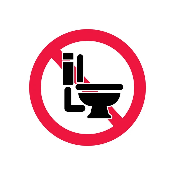Prohibido Usar Baño Uso Inodoro Prohibido Vector Editable — Archivo Imágenes Vectoriales