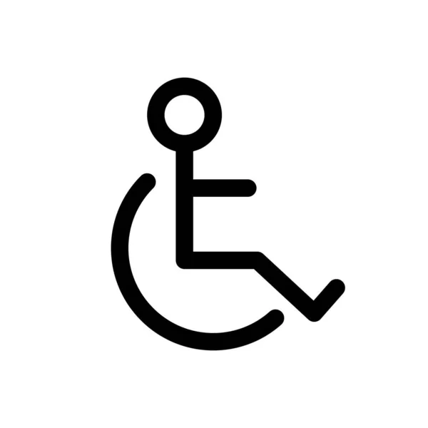Simple Wheelchair Pictogram Wheelchair Sign Editable Vector — Stockvektor