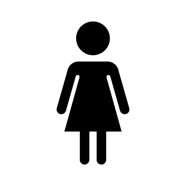 Female Silhouette Pictogram Woman Editable Vector — Stock Vector