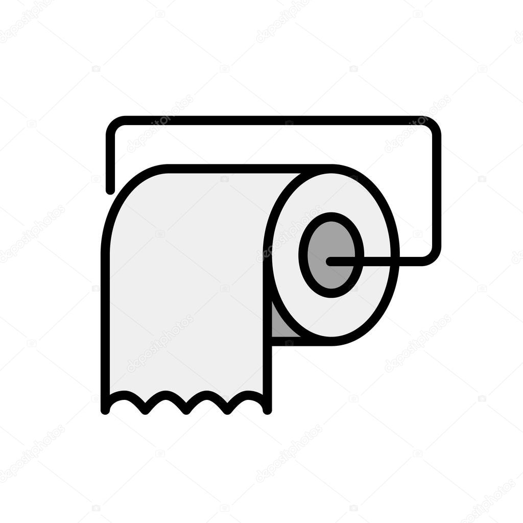Toilet paper roll icon. Editable vector.
