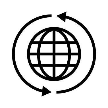 Tarayıcı simgesi ve dönen ok. Doldur ve tazele. Düzenlenebilir vektör.