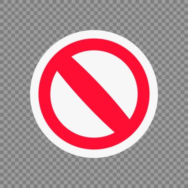 Şeffaf arkaplanda dur işareti izole edildi. Uyarı işareti. Düzenlenebilir vektör.