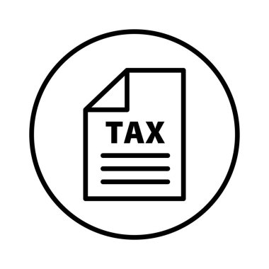 Yuvarlak vergi kağıdı. Vergi ödemesi. Düzenlenebilir vektör.