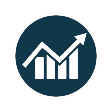 Bar chart button. Chart symbol. Editable vector.