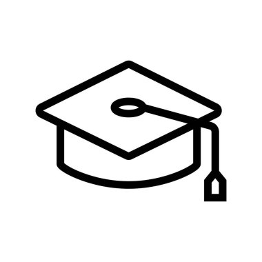 Mezuniyet Kare Şapka ikonu. Kare akademik şapka. Düzenlenebilir vektör.