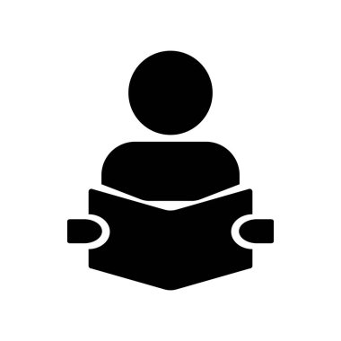 Kitap okuyan biri. Oku. Düzenlenebilir vektör.