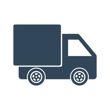 Truck silhouette icon. Cargo transport. Transportation industry. Editable vector.