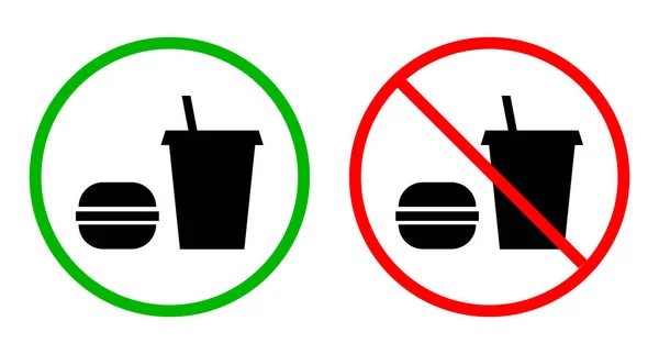 Permission Eat Drink Food Drink Icon Set Food Permission Food — Stock vektor