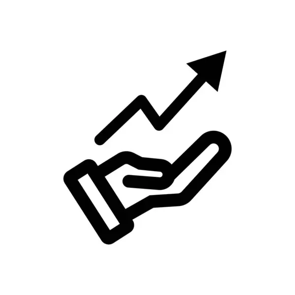 Upward Arrow Hand Icon Grade Editable Vector — Vetor de Stock