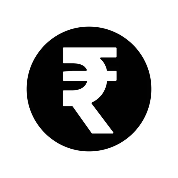 Indian Rupee Silhouette Icon Editable Vector — Wektor stockowy