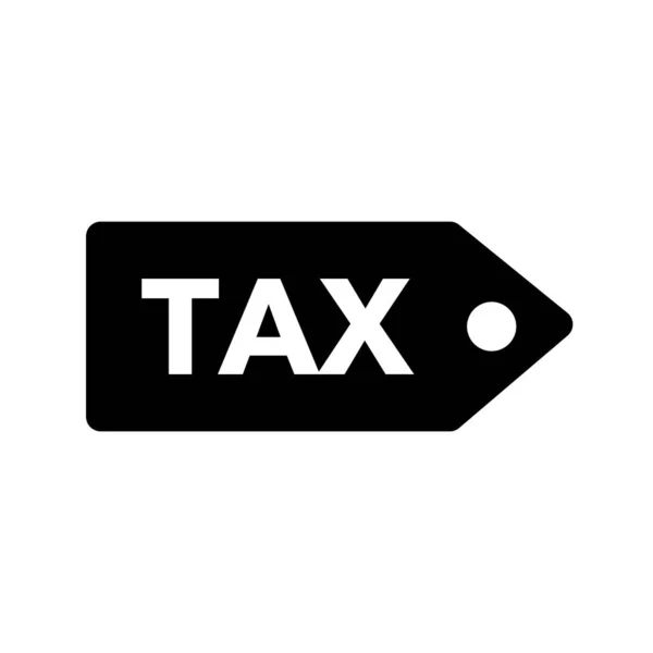 Tax Tag Silhouette Icon Editable Vector — Vetor de Stock