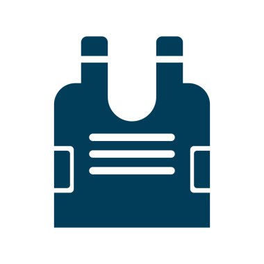 Kurşun geçirmez yelek siluet ikonu. Düzenlenebilir vektör.