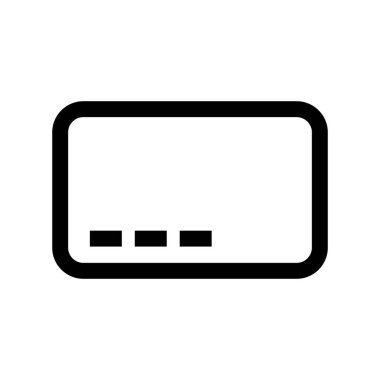 Simple card icon. Credit card or identification symbol. Editable vector.