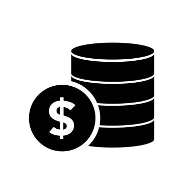 Bir yığın bozuk para. Para için. Düzenlenebilir vektör.