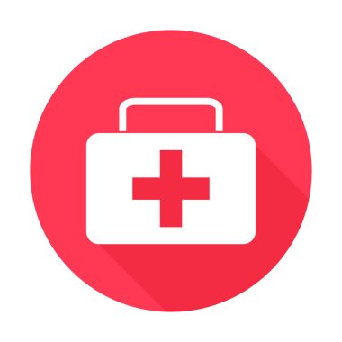 Yuvarlak tıbbi çanta ikonu. Düzenlenebilir vektör.