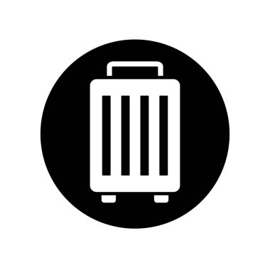 Yuvarlak bavul ikonu. Bavul. Seyahat çantası. Düzenlenebilir vektör.