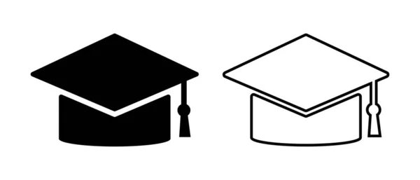 Graduation Cap Icon Set Graduating Cap Editable Vector — 스톡 벡터