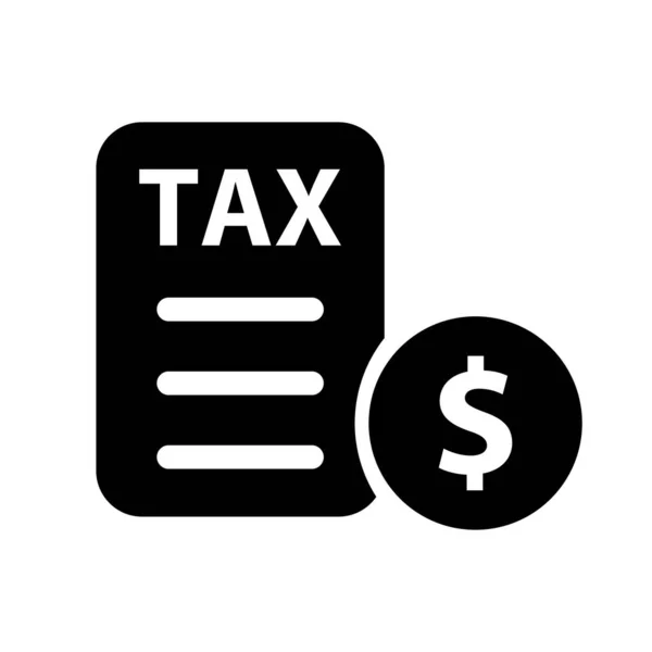 Tax Document Dollar Coin Silhouette Icon Editable Vector — ストックベクタ