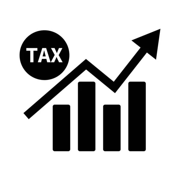 Bar Graph Icon Tax Increase Editable Vector — Stockvector