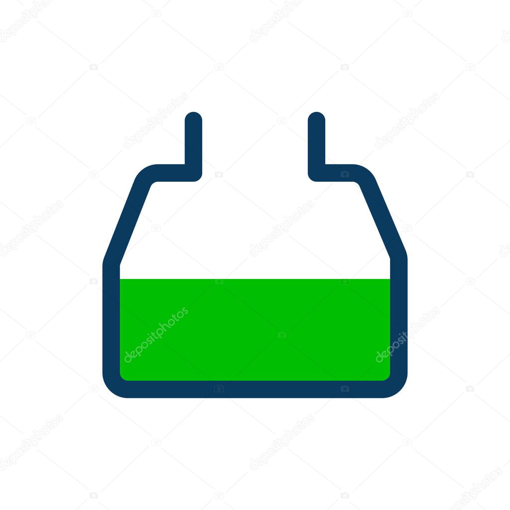 Liquid icon for science experiment. Editable vector.