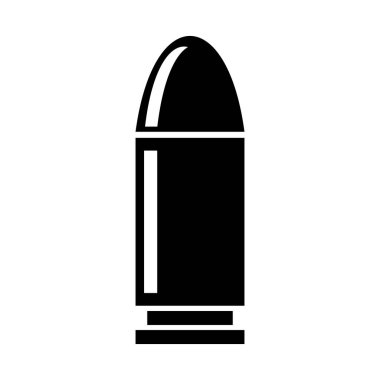 Bullet silhouette icon. Bullet of gun. Editable vector.