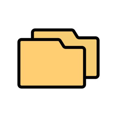 Two folder icons. A copy of the folder. Editable vector.