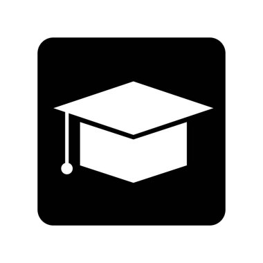 Graduation cap box icon. Graduation symbol. Editable vector.