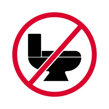 Tuvalet müsait değil. Tuvalet arızalı. Tuvalet yasak. Düzenlenebilir vektör.