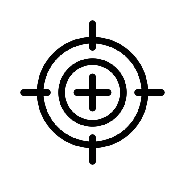 Gun Sight Silhouette Icon Aiming Editable Vector — Stockový vektor