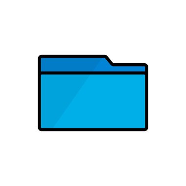 Mavi dosya dizin simgesi. Veri yönetimi. Düzenlenebilir vektör.