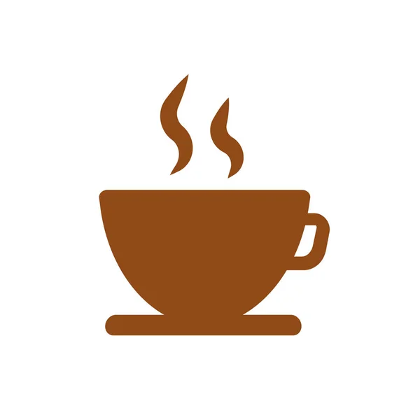 Brown Coffee Cup Steam Icon Cafe Restaurant Sign Editable Vector — Archivo Imágenes Vectoriales