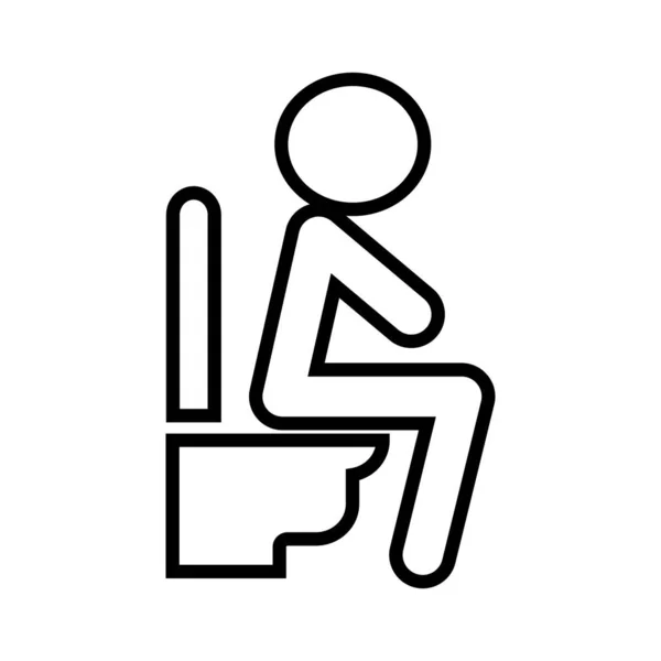 Person Sitting Toilet Seat Bathroom Icon Editable Vector — Stock Vector