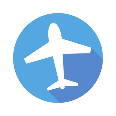Modern round airplane icon. Aircraft and jet. Editable vector.