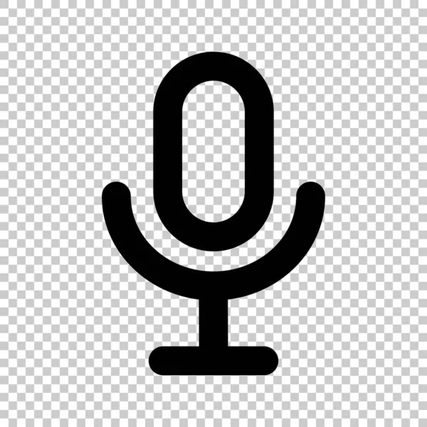 Simple Microphone Icon Isolated Transparent Background Recording Editable Vector — Stock vektor