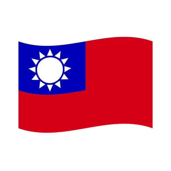 Fluttering Taiwanese Flag Icon Editable Vector — ストックベクタ