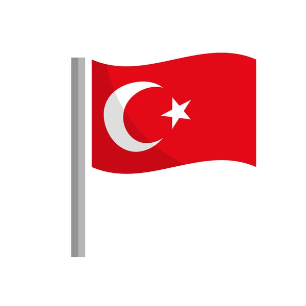 Turkse Vlag Paal Pictogram Bewerkbare Vector — Stockvector