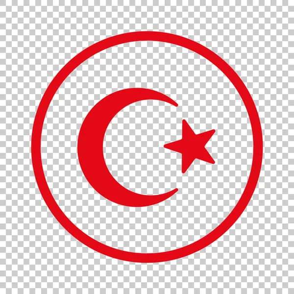 Turkish Flag Rounded Corners Editable Vector — Vetor de Stock
